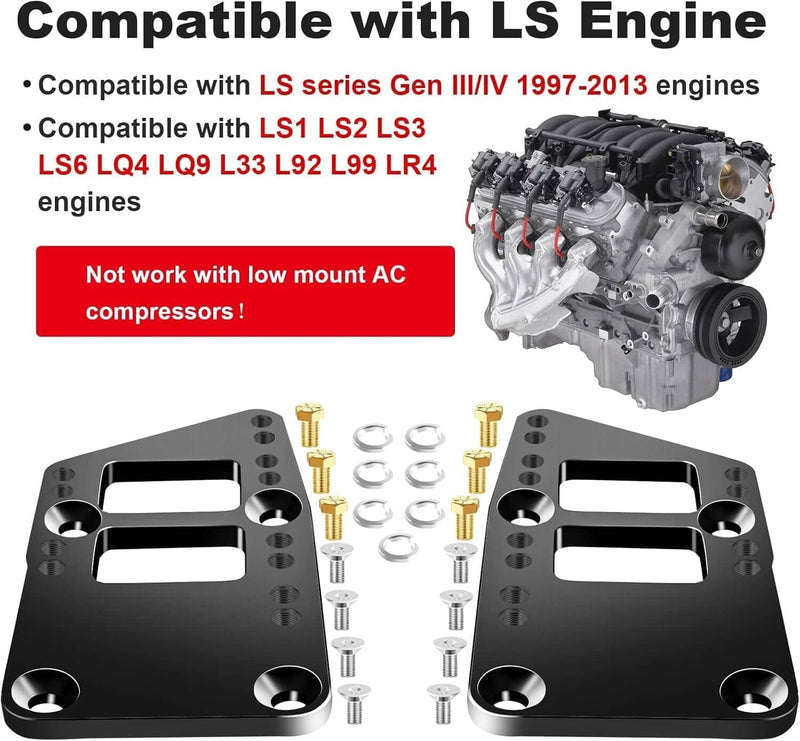 LS Engine Mount Swap Motor Conversion Plate Kits for Car LS1 LS2 LS3 LS6