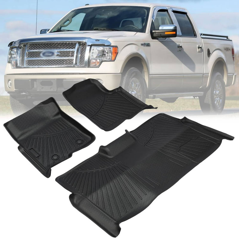 DURAFORCE Floor Mat for Ford F-150 SuperCrew Crew Cab 2010-2014 Bucket Seat