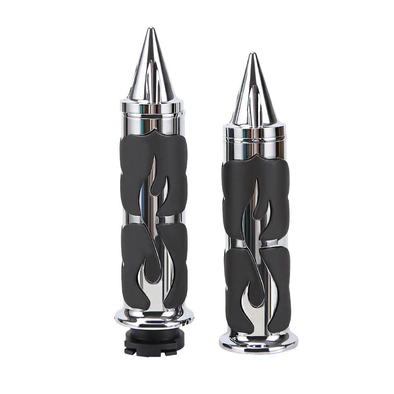 1 Inch Chrome Handle Bar Hand Grips for Harley Touring Road King Street Glide 88