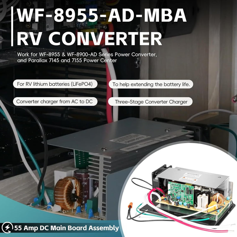WF-8955-MBA Power Converter Assembly 55Amp 105-130VAC 950W for WFCO