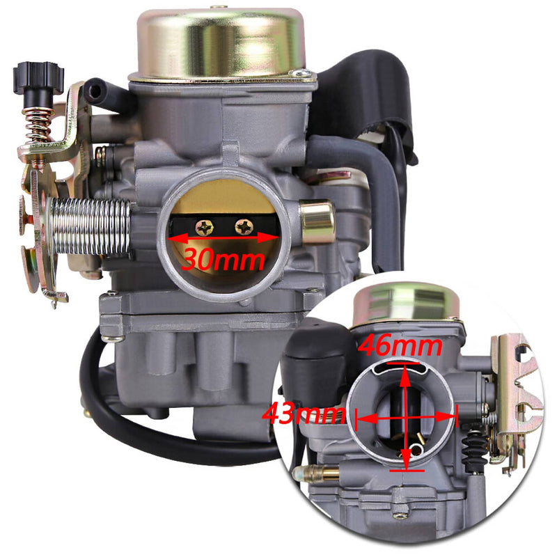 GY6 30mm Carburetor for 150cc 200cc 250cc Go Kart ATV Scooter Motorcycle