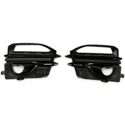DURAFORCE For 2014-2017 Infiniti Q50 Sport Front Bumper Gloss Black Fog Lights Cover Bezel
