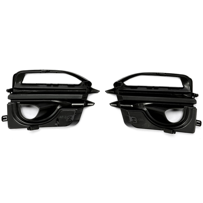 DURAFORCE For 2014-2017 Infiniti Q50 Sport Front Bumper Gloss Black Fog Lights Cover Bezel