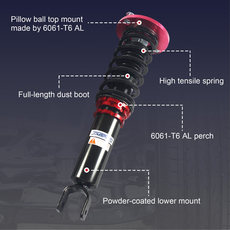 Coilovers Suspension Kit Set Shock Struts Adj. Height for Honda Accord 1990-1997