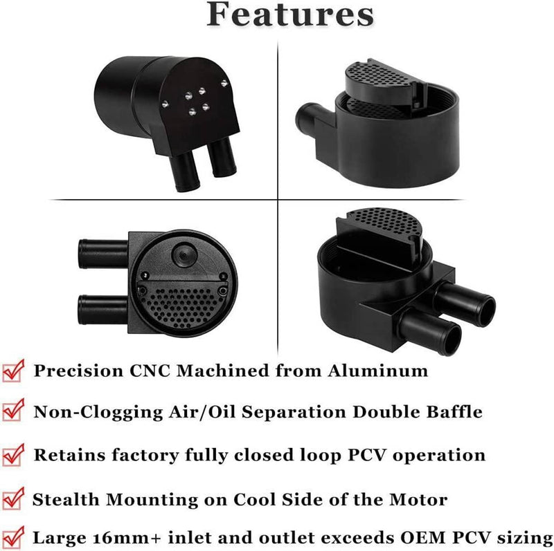 N54 Oil Catch Can Reservoir Tank for BMW 335i 135i E90 E92 E82 2006-2010 Black