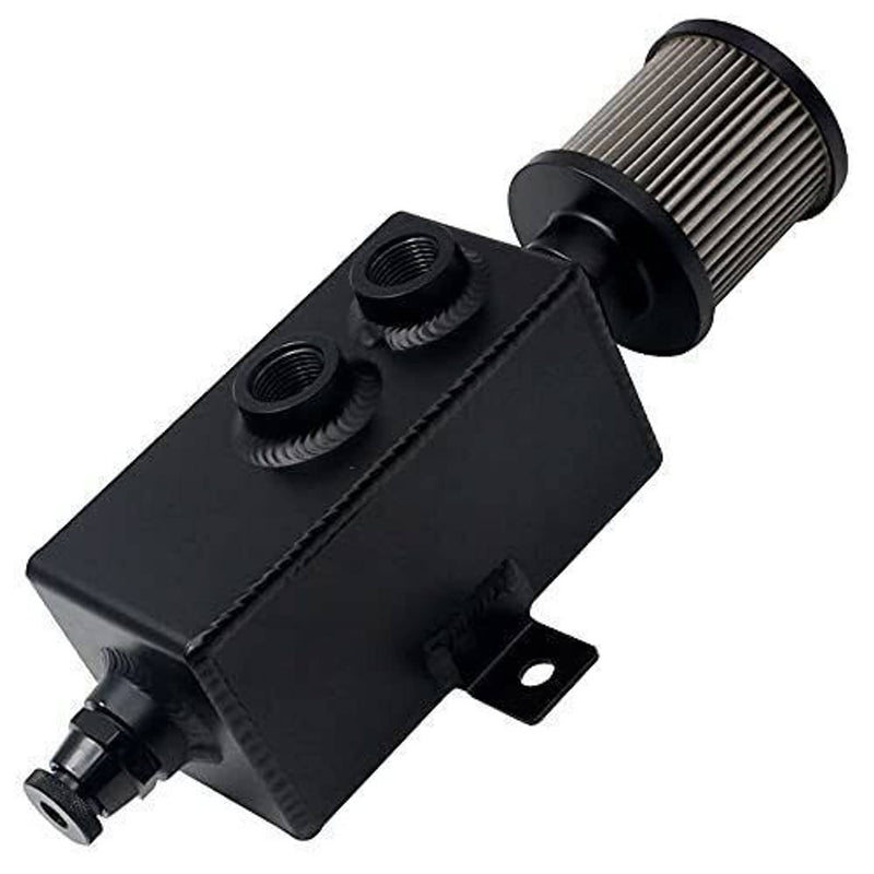 1L Oil Catch Can Reservoir Tank Breather Filter Baffled 10AN Fuel Line