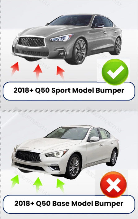Carbon Fiber Front Bumper Lip Spoiler Splitter for Infiniti Q50 Sport 2018-2023
