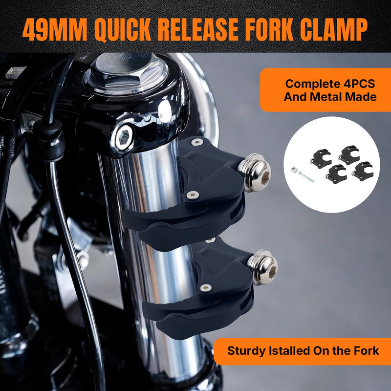 For Harley Dyna Low Rider Wide Glide Quarter Fairing 49mm Clamps