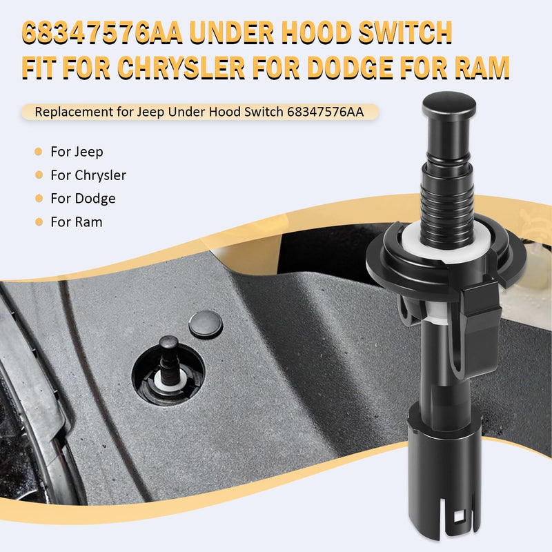 68347576AA Under Hood Switch for Jeep for Chrysler for Dodge for Ram Vehicles