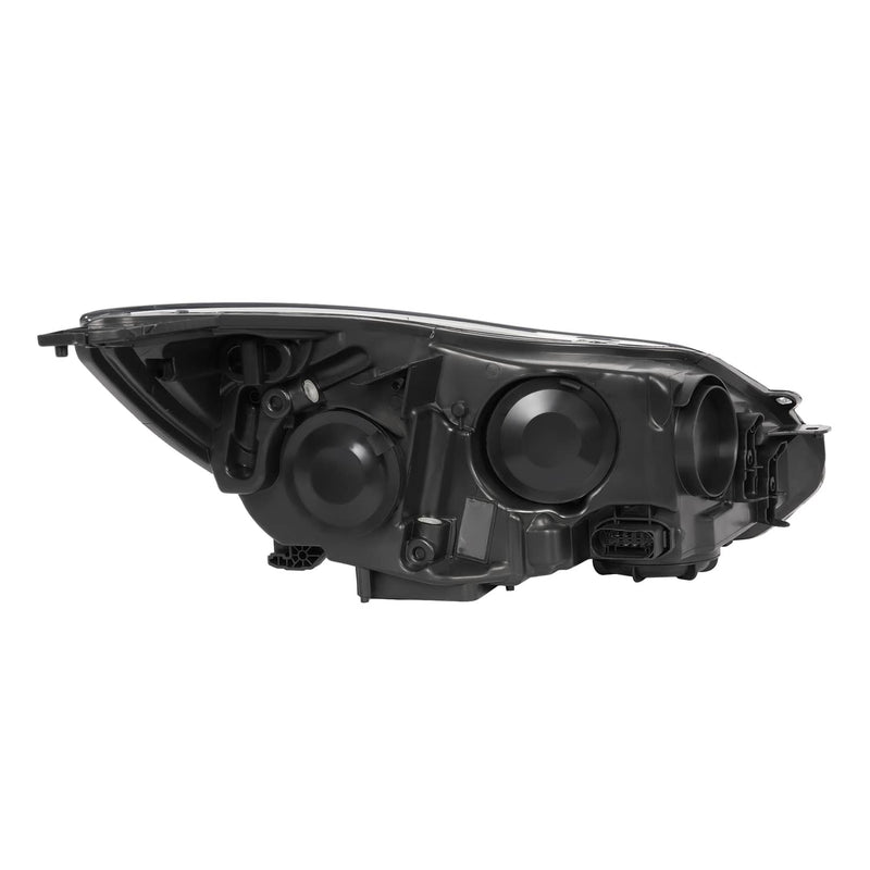 DURAFORCE Black Left Driver Side Headlights Clear Lens Halogen for Ford Focus 2012-2014