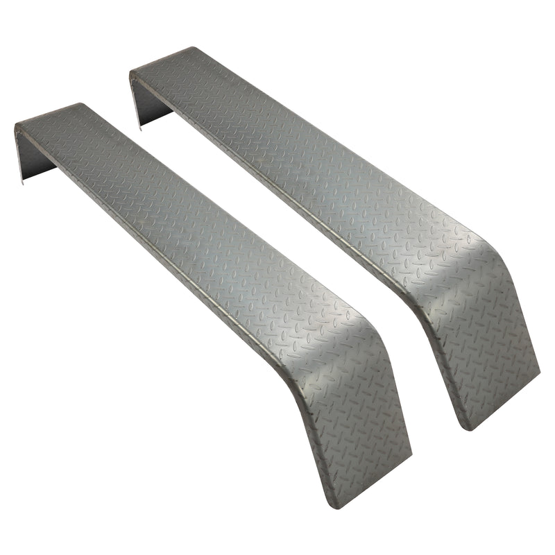 10-1/4"x72-7/8"x13" Steel Diamond Tread Plate Tandem Axle Trailer Fenders 2pcs