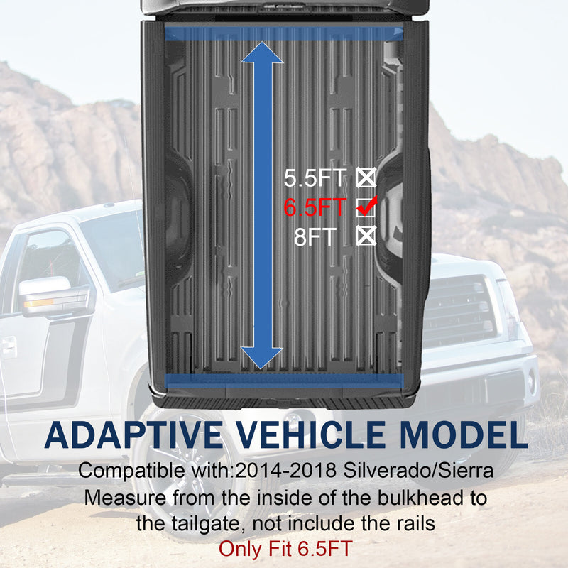 Soft Roll-Up Tonneau Cover for Chevy Silverado GMC Sierra 2014-2025 6.5ft