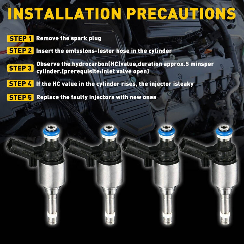 06H906036G Fuel Injectors for Audi A4 TT VW Jetta Golf CCTA 2.0T Turbo 4Pcs