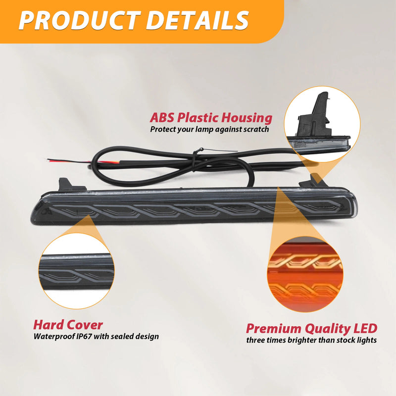 DURAFORCE For 2023 2024 Honda CRV LED Side Marker Light + Reflector Tail Lamp Smoked Lens