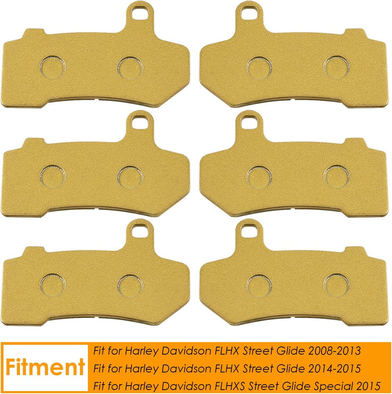 Front Rear Ceramic Brake Pads for Harley Davidson FLHX Street Glide 2008-2015