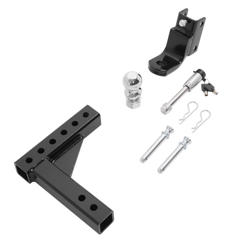 DURAFORCE 2" Receiver Trailer Hitch Ball Mount 9-1/2" Drop Tow Adjustable 7500lb
