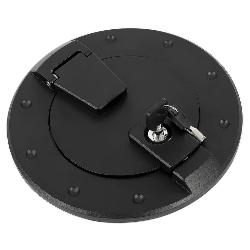 DURAFORCE Locking Fuel Door Gas Tank Cap Cover Aluminum Black For Hummer H2 2003-2009