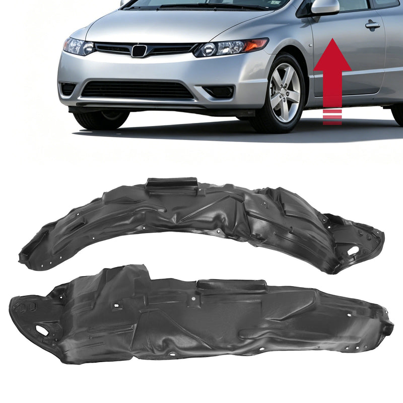 Front Fender Liner Set for Honda Civic Coupe 2006-2011 Driver Passenger Side