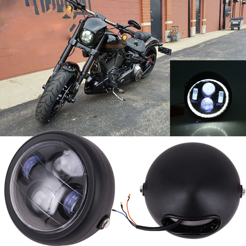 6.5'' LED Motorcycle Headlight with Bracket for Harley Bobber Cafe Racer