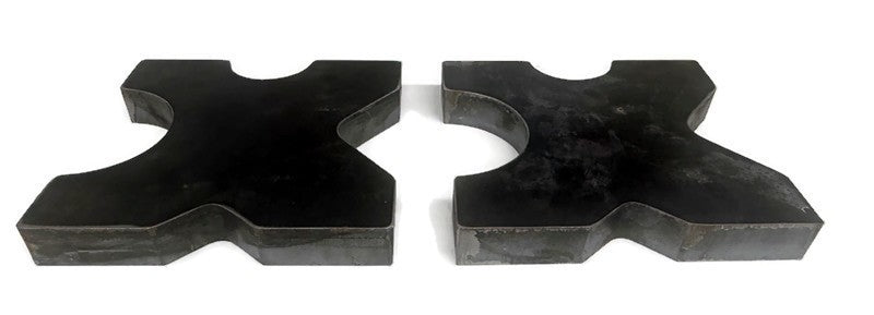 DURAFORCE Steel Shop Press Bed Plates 20 Ton for H Frame Arbor 4 Notch 1x7x7 Set of 2