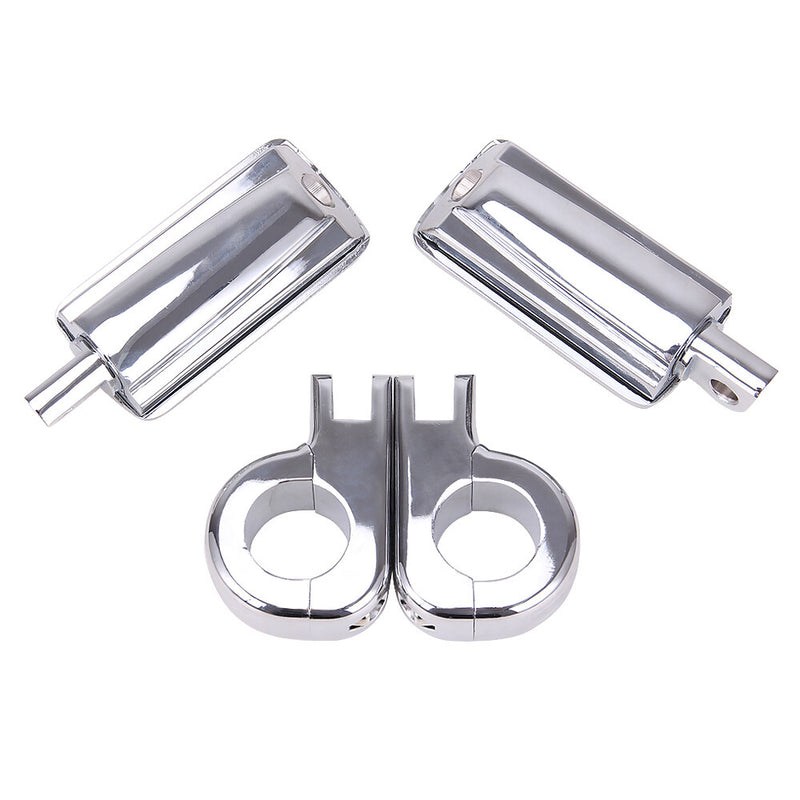 1.25" Highway Footpegs Adjustable Footrest Mounting P-Clamps for Harley Honda