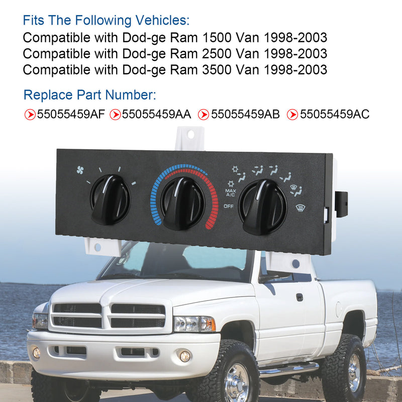 55055459AF A/C Heater Climate Control Panel for Dodge Ram Van 1998-2003 Manual