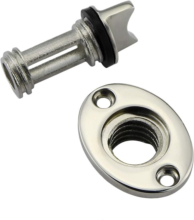 1Pc Oval Garboard Drain Plug 316 Stainless Steel Boat Fits 25mm 1 Inch Hole