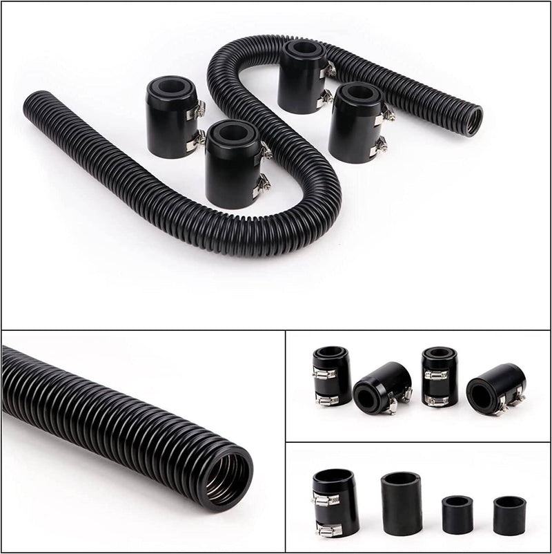 36'' Stainless Steel Radiator Flexible Coolant Hose Kit with 4 Caps