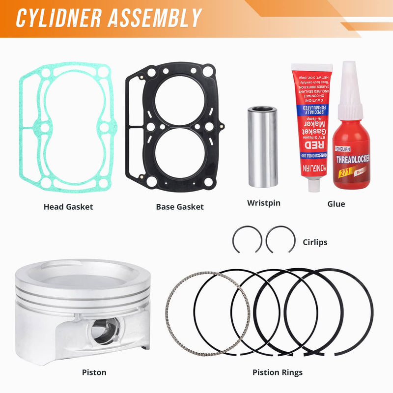 Cylinder Piston Ring Gasket Top End Kit for Polaris RZR S 800 EFI 2008-2014