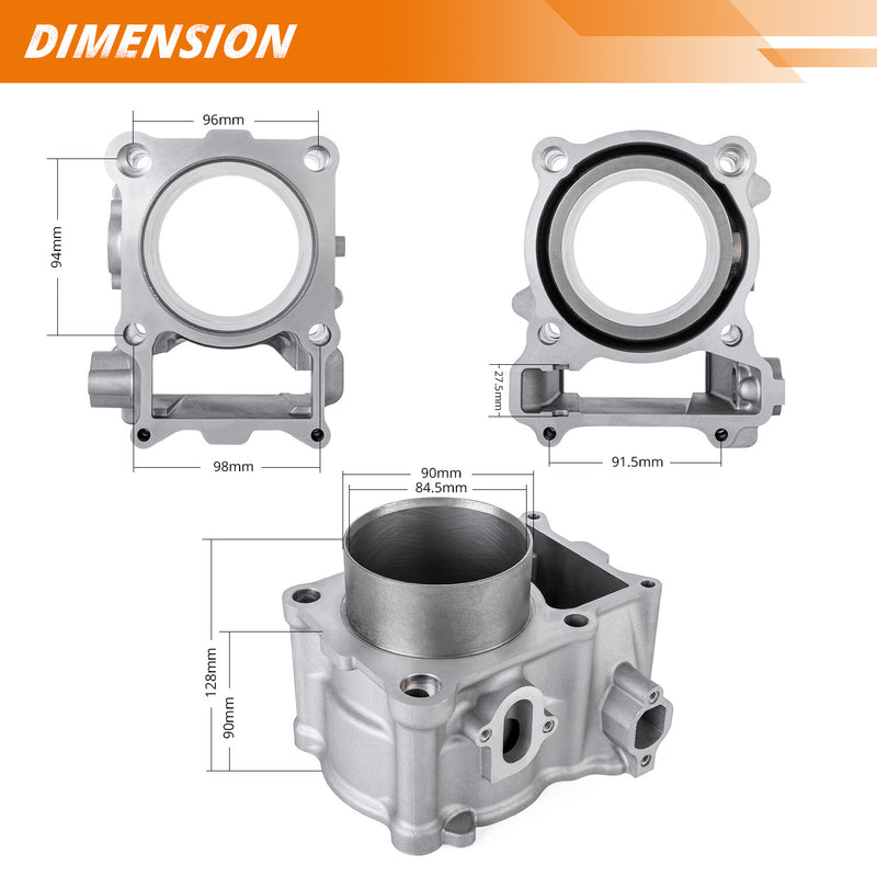 Cylinder Piston Gasket Top End Kit 84.5mm for Yamaha Kodiak 400 Grizzly 400