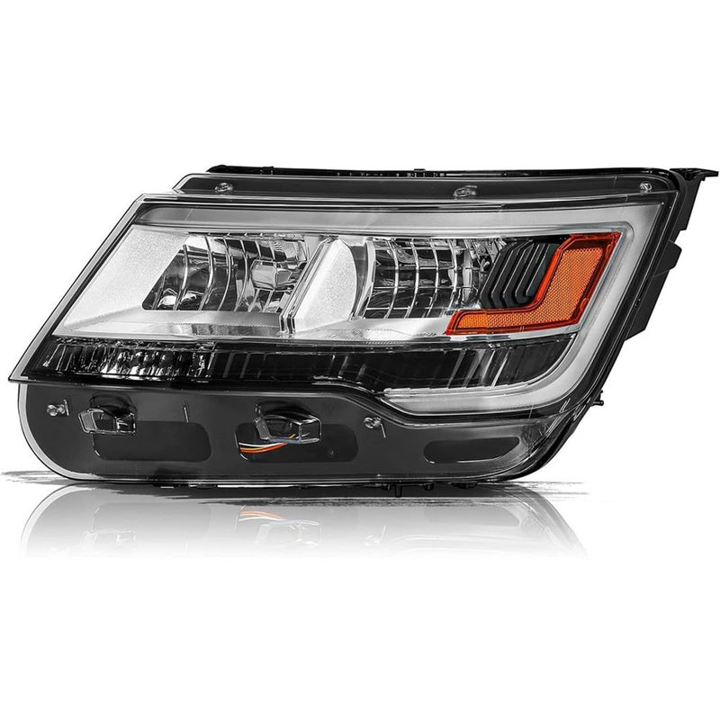 Driver Left Headlight w/LED DRL for Ford Explorer 2016-2019 Chrome Housing