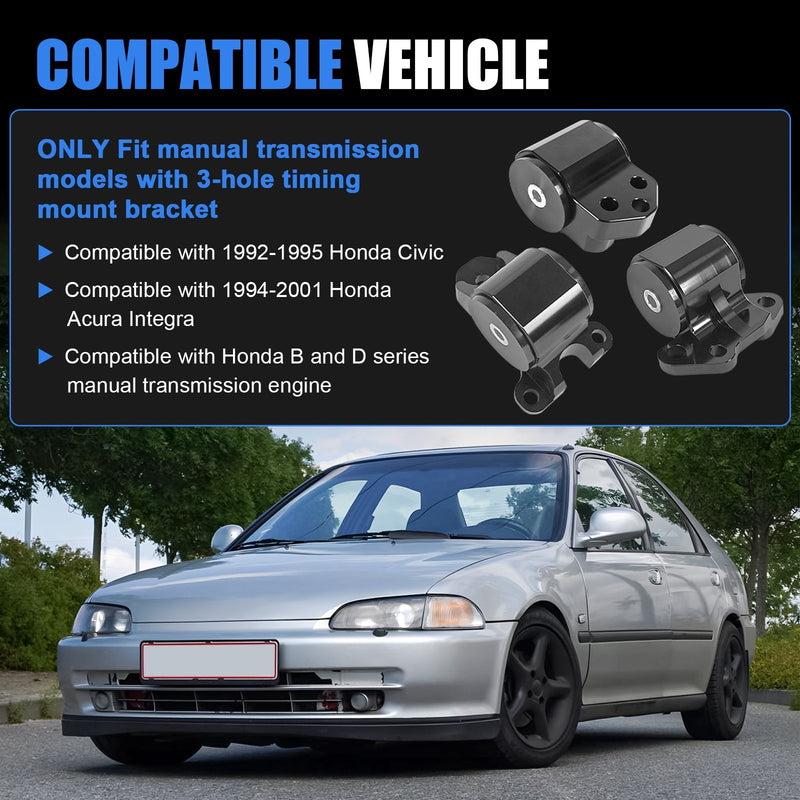 Engine Motor Mount Conversion Swap Kit for Honda Civic EG 1992-1995 D B