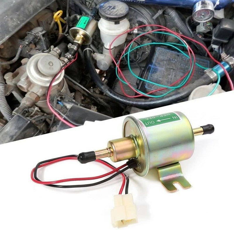 HEP-02A 12V Electric Fuel Pump Universal Inline Low Pressure Gas Diesel 2Pcs