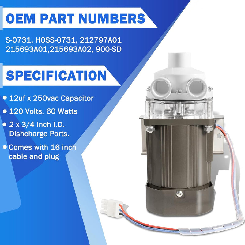 S-0731 Ice Machine Motor for Hoshizaki 900-SD KM-1300M KM-1600M 120V 60W