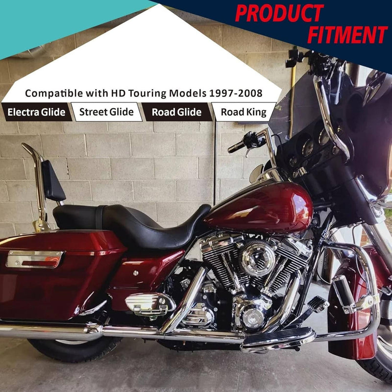 22'' Chrome Backrest Sissy Bar for Harley Road King Electra Glide 1997-2008