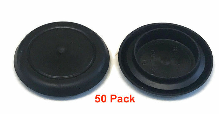 Black Rubber 1 1/4 Inch Flush Mount Hole Plug for Sheet Metal Auto Body Panel 50