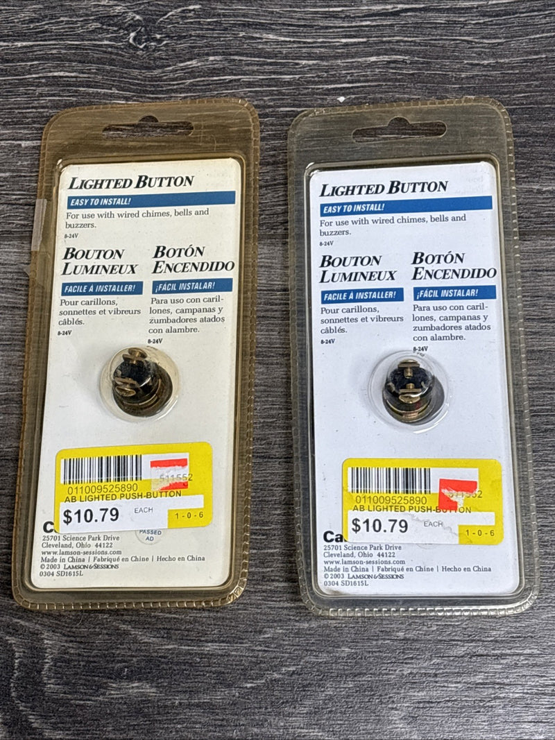 DURAFORCE DH1615L Antique Brass Wrought Iron Lighted Doorbell Button for Carlon 2 Pack