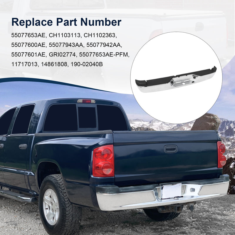Rear Step Bumper Assembly Chrome Steel for Dodge Dakota Truck 2005-2011