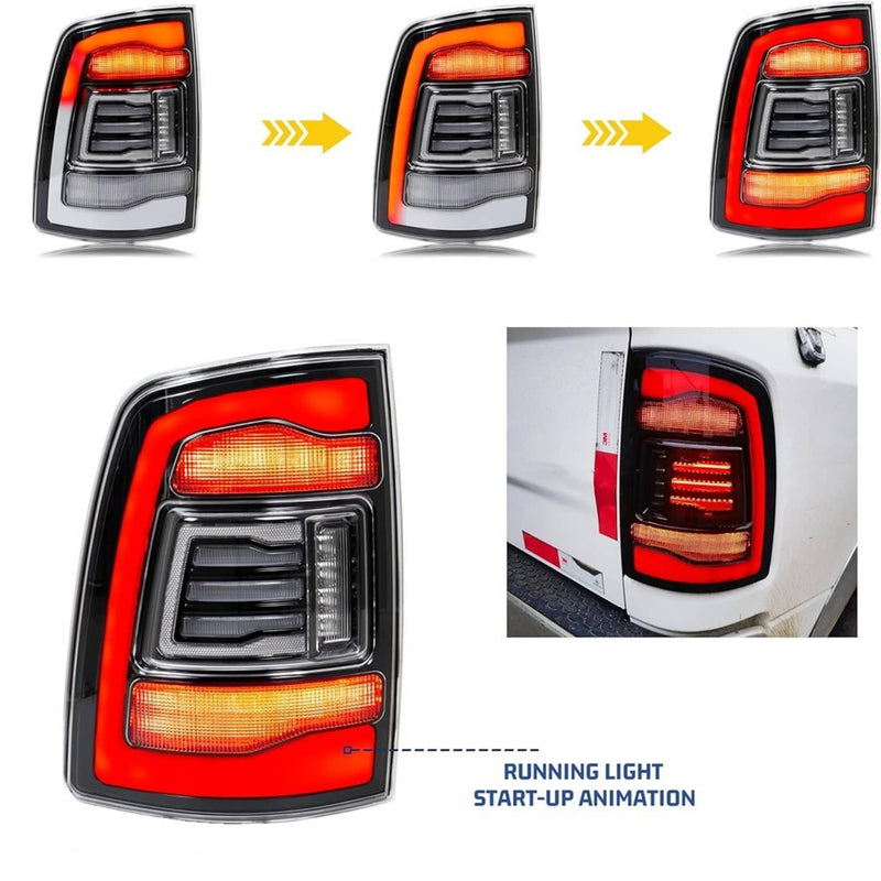 LED Tail Light Pair Clear Lens for Dodge Ram 1500 2500 3500 2009-2018 Rear