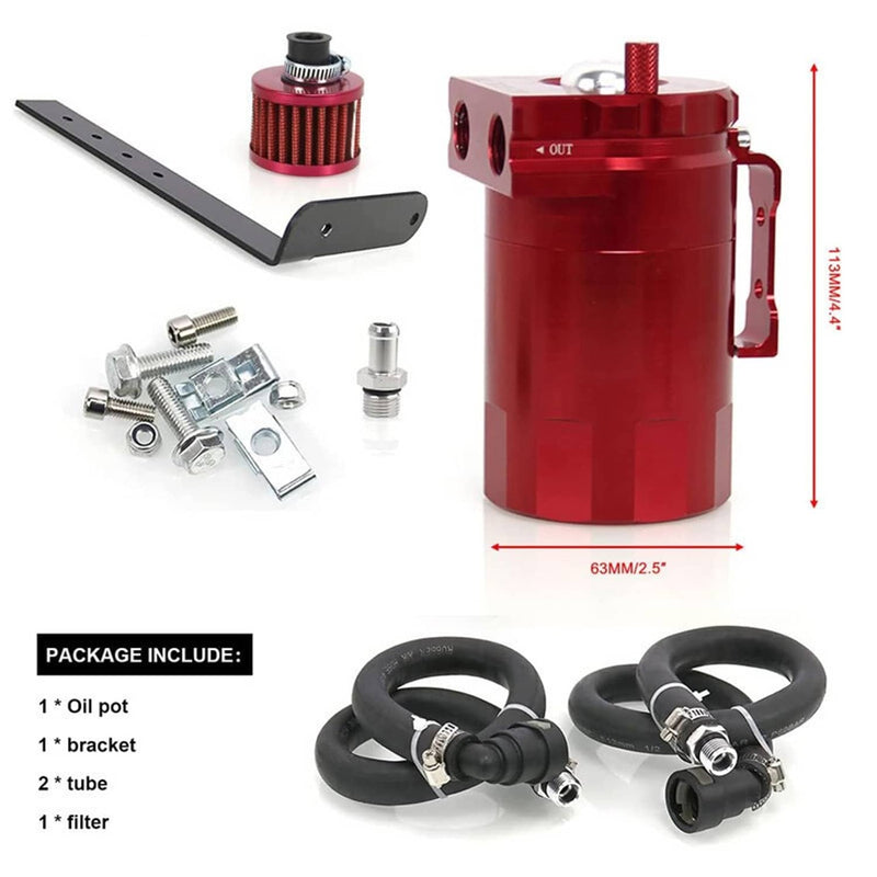 Side Oil Separator Catch Can Tank for 2011-2021 F150 5.0L 2.7L 3.5L Ecoboost RED
