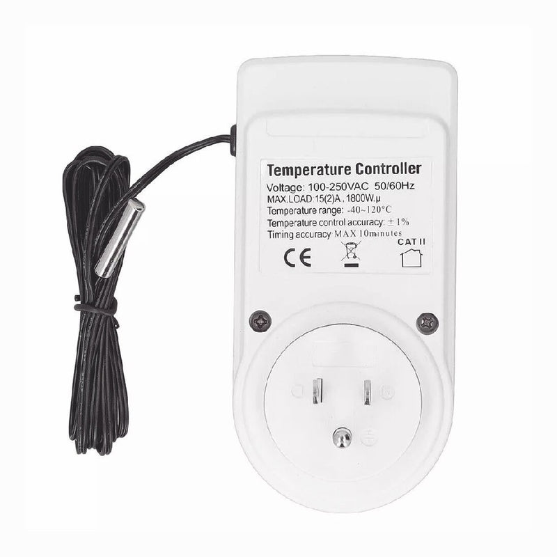 Temperature Controller Heating Cooling with Probe Digital Thermostat Outlet Plug