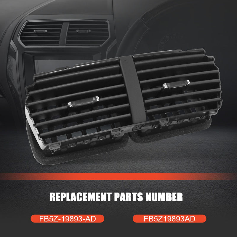 FB5Z-19893-AD Black Dual Center Dash Air Vent for Ford Explorer 2016-2019