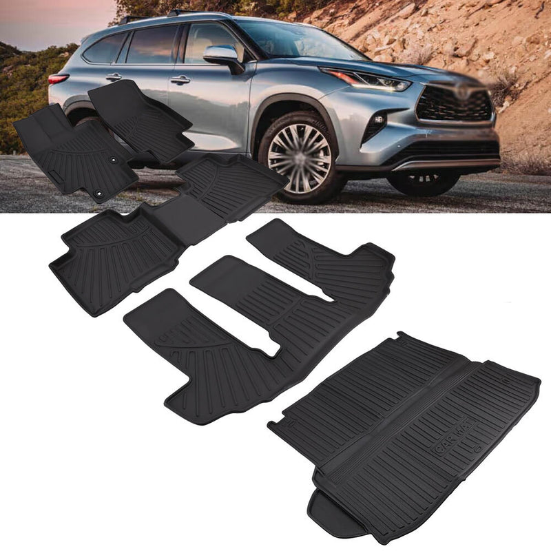Cargo Mats Floor Mats Backrest Mat Trunk Liners for Toyota Highlander 2020-2025