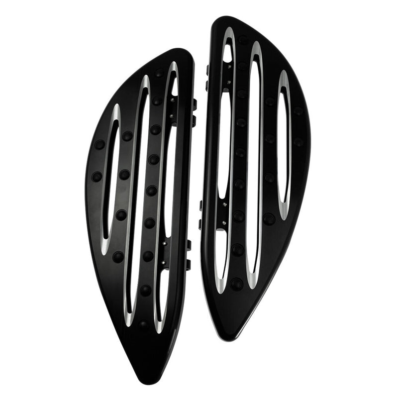 Pair Front CNC Edge Cut Driver Stretched Floorboards for Harley Touring Softail