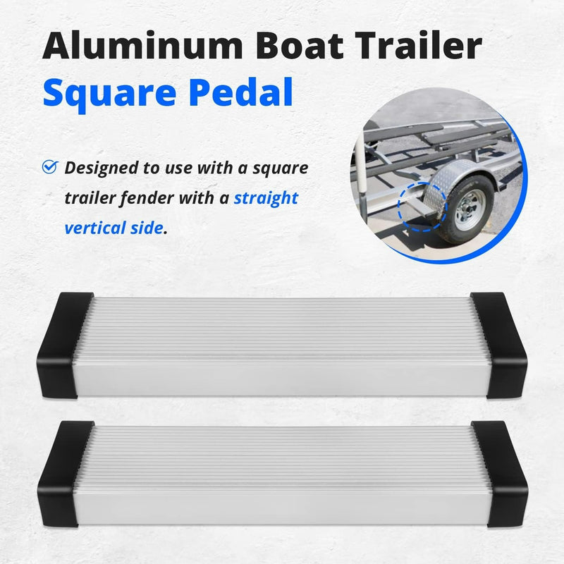Aluminum Boat Trailer Square Fender Mount and Step Pad Bolt On Brackets