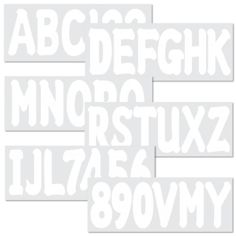 DURAFORCE Marine Boat White Sticker Decal A-Z Letters And 0-9 Numbers 3" 4 Sets