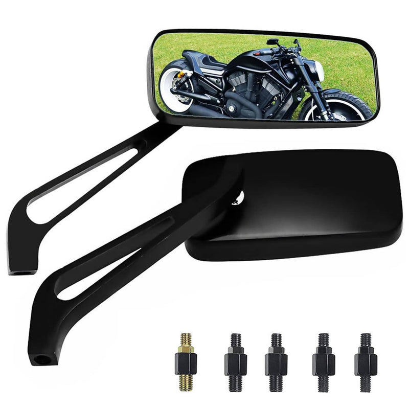 Rectangle Rearview Mirrors for Harley Cruiser Bobber Chopper Softail
