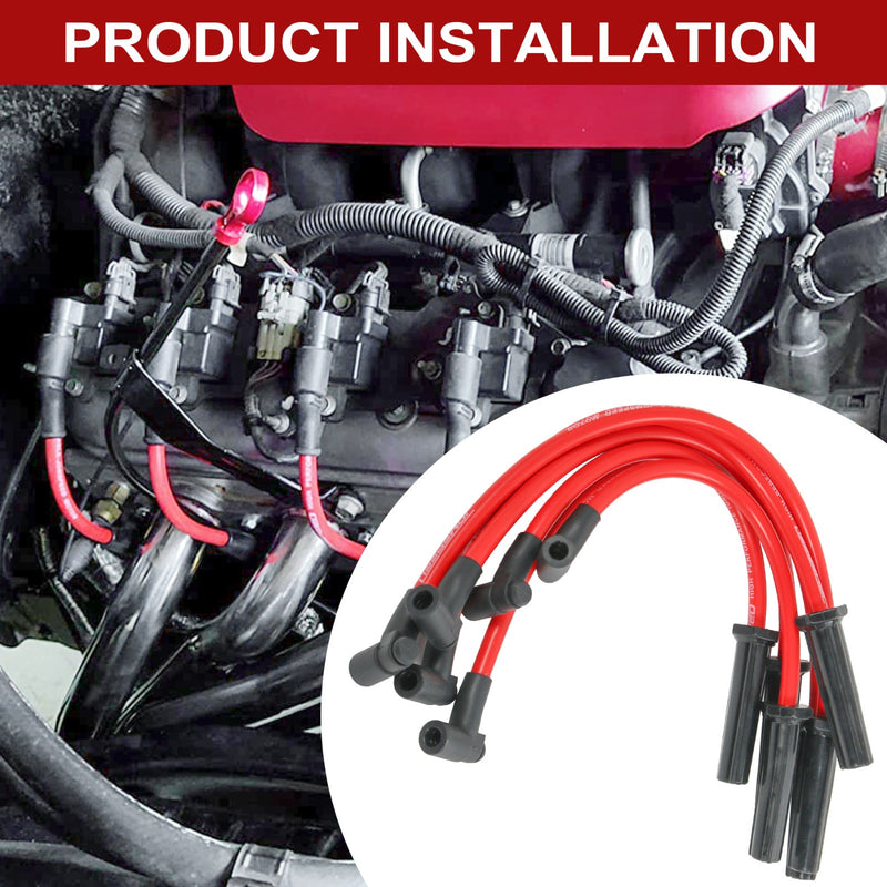 HEI Distributor Spark Plug Wire Set for Jeep CJ Wrangler 4.2L 258 10.2mm 6 Piece