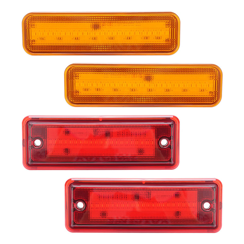 DURAFORCE Amber/Red LED Side Marker Parking Lights Set for El Camino & Caballero 78-87