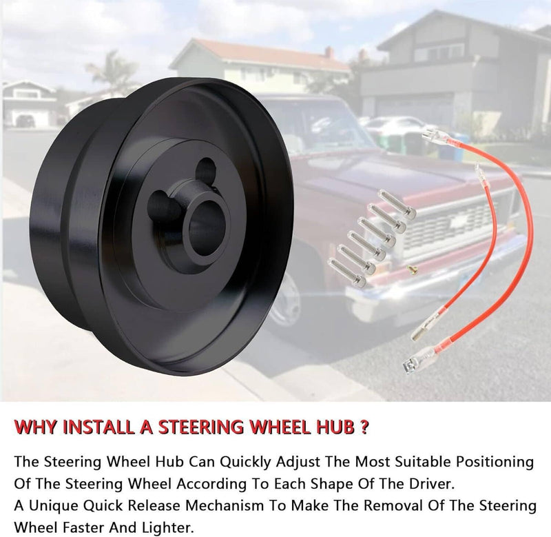 5 and 6 Hole Short Steering Wheel Hub Adapter for Flaming River Ididit GM Chevy